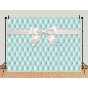 Diamonds Bowknot Blue Tufted Photography Backdrops Bow Princess 5' x 3'
